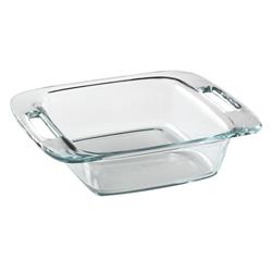 Fuente Cuadrada Pyrex Vidrio Horno 20 Cm Easy Grab Con Asas Transparente