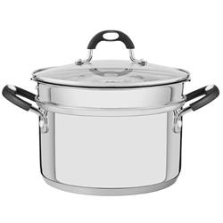 Set Cacerola Vaporiera Tramontina Astro Silicona 20 Cm Acero Gris