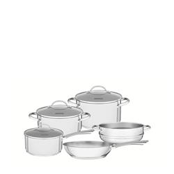 Set 5 Piezas Tramontina Una Tapa Vidrio Acero Inox 65280/010 Plateado