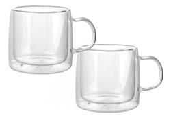 Set X2 Taza De Ristretto  C/asa Doble Vidrio 80cc Larhaus Transparente Ristretto