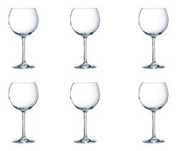 Set De 12 Copas Vidrio Ballon Vino Cabernet Corte Frio 580cc Blanco