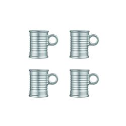 SET X 4 TAZA CAFE LUMINARC CONSERVE MOI 90 ML SILVER