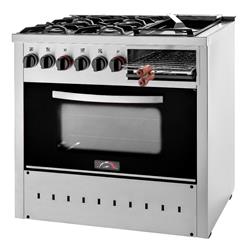 Cocina 4 Hornallas Plancha 87cm Acero Inox. Motta Sol Real