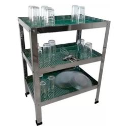 Vasera Gastronomica Sol Real 115 X 40 Cm 3 Estantes Vsr-115 Plateado