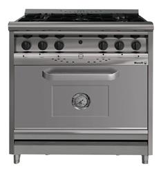 Cocina Industrial Morelli Forza 900 5 Hornallas Puerta Acero Acero Inoxidable