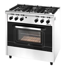 Cocina Morelli Forza 5 Hornallas 900 Puerta Vidrio Visor Acero Inoxidable