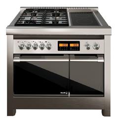 Cocina Morelli Dupplo 6 Hornallas Doble Horno 100cm Acero Plateado