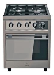 Cocina Morelli Zafira 60cm 4 Hornallas Puerta Vidrio Pizzero Acero Inoxidable