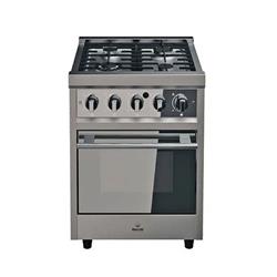 Cocina Morelli Zafira 55cm 4 Hornallas Puerta Vidrio Pizzero Plateado