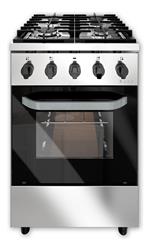 Cocina Industrial Saho Kuma 550 4 Hornallas Puerta Visor Gris