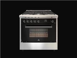 Cocina Prego Morelli 5 Hornallas 90 Cm Puerta Vidrio Touch Negro