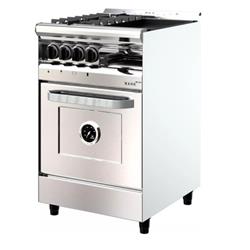 Cocina 2h + Plancha Multigrill Morelli Saho 55cm Pta. Ciega Plateado