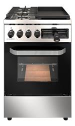 Cocina Industrial Morelli Kuma 55cm 2h + Plancha Vidrio Plateado