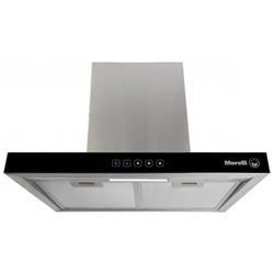 Campana Cocina Morelli Prego 90 Cm Touch Acero Inox Luz Led Plateado