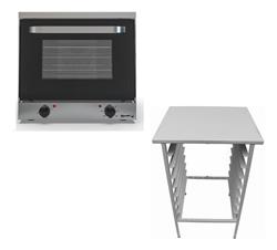 Combo Horno Convector Morelli Dorato 600 4 Bandejas Con Base