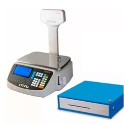Balanza Electronica Systel Cuora 30kg Impresor + Gaveta Dine Blanco