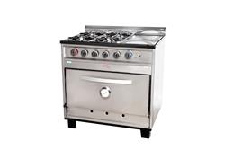 Cocina Industrial Tecnocalor 4 H Y Plancha Horno Pizzero Plateado