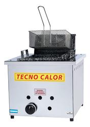 Freidora Gas 10 Lts Tecno Calor Mesada Bacha Enlozada Acero