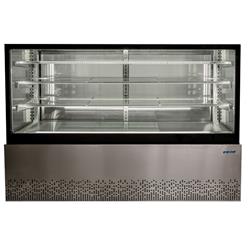 Exhibidora Refrigerada 180cm 3 Niveles Vidrio Acero Cubo
