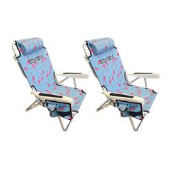 Set 2 Reposeras Silla Tortuga Beach Mochila Playera Aluminio