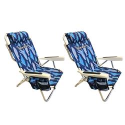 Set 2 Reposeras Silla Tortuga Beach Mochila Playera Aluminio