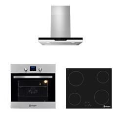 Combo Familiar Borgen Horno + Anafe Vitro + Campana Nova 60 Negro