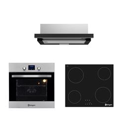 Combo Familiar Borgen Horno + Anafe Vitro + Campana Flow 60 Negro