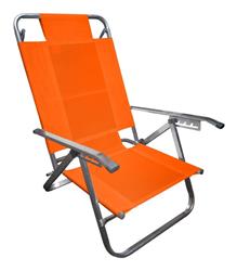 Reposera Descansar De Aluminio 5 Posiciones 80005 Naranja