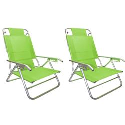 Set De 2 Reposeras Silla Aluminio Descansar 5 Pos. Coversol