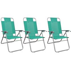 Set 3 Reposera 80015 Silla Aluminio 5 Posiciones Descansar Verde Aqua