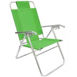 Reposera Silla Aluminio Descansar 5 Posiciones Modelo Alto 80015 Coversol Color Verde Claro