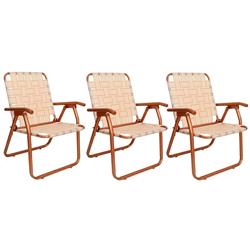 Set 3 Sillon Reposera Aluminio 80049 Descansar 1 Posicion Hueso Cobre