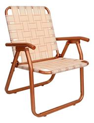 Sillón Reposera Aluminio Descansar 80049 1 Posic Reforzada Hueso Cobre