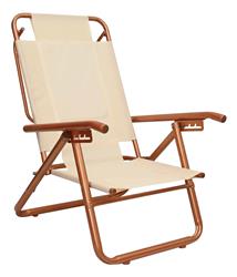 Reposera Playera Baja 5 Posiciones Aluminio Descansar 80053 Beige