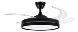 Ventilador De Techo Retráctil Codini Negro Led 60w Control - 1.06 M - 50/60 - Negro - Acrilico - Plá