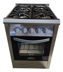 Cocina Tecnocalor Ekam Acero Inox. 4h 56cm Puerta Visor Gas Natural