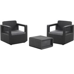 SET MUEBLE VENUS TETE A TETE GRAFITO (2 SILL - 1 MSA) BERNER BER55452