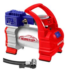 Compresor Simple Aire Mini Batería Portátil 140 Psi Auto 12v Gris/rojo