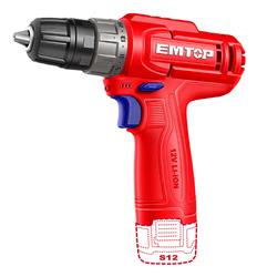 TALADRO INALAMBRICO 12V 20NM C/1 BAT 1.5 AH EMTOP EMTECDL12456