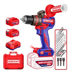 TALADRO DE IMPACTO INALAM 99NM 42V 2 BAT 2.0AH CARG ACC EMTOP EMTECIDL4299824