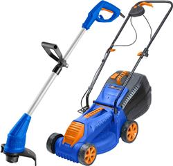 Combo Cortadora Cesped Pasto 1200w + Bordeadora 350w Wadfow Azul/naranja