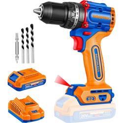 TALADRO DE IMPACTO INALAM BRUSHLESS 20V 52 NM CARG BAT 2.0AH WADFOW WDFWCDP52824