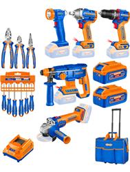 COMBO 5 HERRAMIENTAS INALAMBRICAS + ALICATES + DESTORNILLADORES WADFOW WDFWCK20794