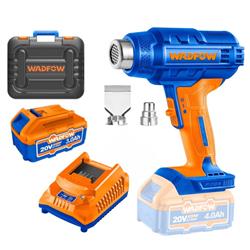 Pistola De Calor 20v Con Bateria Cargador Wadfow + Accesorio Azul