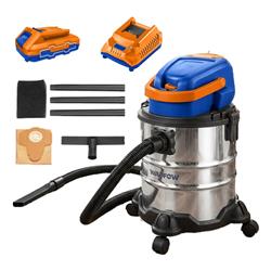 ASPIRADORA INALAMBRICA 20V 20 LTS + BAT 4.0 AH + CARGADOR WADFOW WDFWQV1A224