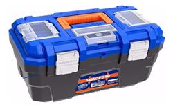 Caja De Herramientas 16 Pul C/bandeja Gancho Metálico Wadfow Azul Y Naranja