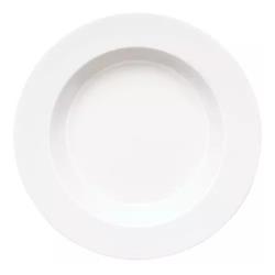 X 12 Plato Hondo 20 Cm Germer Linea Convexa Porcelana Cc Blanco