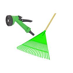 Rastrillo Barre Hoja Plastico 22 Dientes + Pistola Jet Trapp Verde