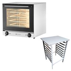 Horno Convector Catania Hc90 4 Bandejas Con Base Desarmable Plateado